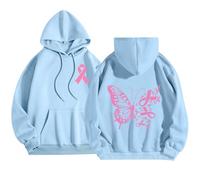 Générique Sweat Ruban Rose Femme Sweats À Capuche Garçon Veste Noire Zippé Personnalisable Pull Bannière Octobre avec Polaire Plaid 12 Ans Décoration Pocari