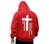 Générique Sweat-Shirt à Capuche décontracté à Manches Longues pour Homme, imprimé Dieu, Confortable Quotidien Sweats Capuche pour Hommes Zippés vers Haut (Red, XL)