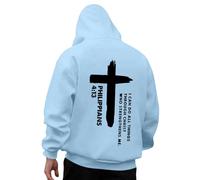 Générique Sweat-Shirt à Capuche décontracté à Manches Longues pour Homme, imprimé Dieu, Confortable Quotidien Sweats Capuche pour Hommes Zippés vers Haut (Sky Blue, XL)