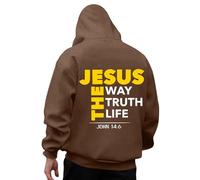 Générique Sweat-Shirt à Capuche décontracté à Manches Longues pour Homme, imprimé Dieu, Confortable Quotidien Sweat Chaud Homme (Brown, XL)