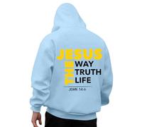 Générique Sweat-Shirt à Capuche décontracté à Manches Longues pour Homme, imprimé Dieu, Confortable Quotidien Sweat Chaud Homme (Sky Blue, XXL)