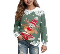 Générique Sweat-Shirt à Capuche Fille Manches Longues Motif Confortable vêtement Quotidien idéal Sortie école Loisirs extérieur Tendance Mode enfantine (Light Green, 11-12 Years)