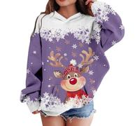 Générique Sweat-Shirt à Capuche Manches Longues Motif pour Enfants Filles et garçons de Deux à Douze Ans Confortable et Doux pour Toutes activités Quotidiennes (Purple, 7-8 Years)