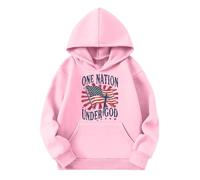 Générique Sweat-Shirt à Capuche pour Filles avec imprimé Patriotique, Manches Longues, Pull décontracté en Polaire Douce, idéal pour Enfants et Jeunes de 18 Mois à 14 Ans (5-6 Years)