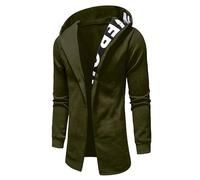 Générique Sweat-Shirt à Capuche pour Hommes en Tissu épais avec Design Patchwork Lettres Tendance, idéal pour Le Sport décontracté et Les Sorties urbaines, Coupe Confortable Taille M (Green, XS)