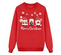 Générique Sweat-Shirt Basique Fille à col Rond avec Un Joli Motif de Père Noël et des Lettres pour Un Style Tendance et Confortable Parfait pour l'école ou Les Loisirs (Red, 8-10 Years)