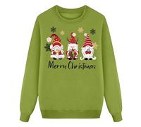 Générique Sweat-Shirt Basique Fille à col Rond avec Un Joli Motif de Père Noël et des Lettres pour Un Style Tendance et Confortable Parfait pour l'école ou Les Loisirs (Green, 4-5 Years)