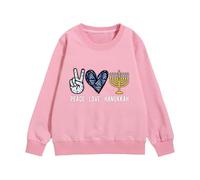 Générique Sweat-Shirt Chaud à Manches Longues du Cou avec imprimé Hanukkah Menorah pour Filles Parfait pour Les activités Hivernales et Les fêtes de d'année (18-24 Months)