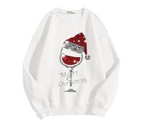 Générique Sweat-Shirt de Femme col du Cou imprimé Lettres Manches Longues Coupe décontractée Pull Cosy Cadeau Hiver Tendance