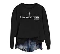 Générique Sweat-Shirt de Noël Begins with Christ pour Femmes, Automne Hiver décontracté Noël Renne Bonhomme de Neige Cloches imprimé Mignon Manches Longues col Rond Pull Confortable Fille 2025