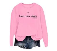 Générique Sweat-Shirt de Noël Begins with Christ pour Femmes, Automne Hiver décontracté Noël Renne Bonhomme de Neige Cloches imprimé Mignon Manches Longues col Rond Pull Confortable Fille 2025