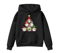 Générique Sweat-Shirt de Noël Fille avec Design Gnomes Mignon Cadeau Festif pour Enfant Idée Présent Fêtes Hiver Confortable (Black, 11-12 Years)