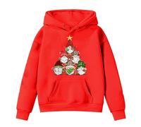 Générique Sweat-Shirt de Noël Fille avec Design Gnomes Mignon Cadeau Festif pour Enfant Idée Présent Fêtes Hiver Confortable (Red, 11-12 Years)
