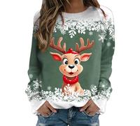 Générique Sweat-Shirt de Noël pour Femme - Sweat-Shirt en Polaire pour Femme Verre de Vin de Noël Tuniques Xmas Tops Pull Dress Femmes Pull Noel Moche Cadeau Noel Femme