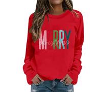 Générique Sweat-Shirt décontracté à col Rond, Manches Longues, Coupe Ample et Douce, idéal au Quotidien pour Les fêtes de Fin d'année et Les Tenues Confortables d'automne et d'hiver. (Red, M)