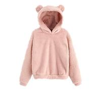 Générique Sweat-Shirt en Molleton à Manches Longues pour Femmes Pull à Capuche Flou en Forme d'ours Chaud (XXXXL)