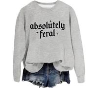 Générique Sweat-Shirt féminin sans Capuche à Coupe décontractée avec Impression intégrale pour Un Confort Quotidien et Polyvalent (Grey1, S)