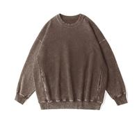 Générique Sweat-Shirt Femme sans Capuche en Coton Coupe Oversized Confection Décontractée Moderne Pull-Over Tendance Confortable (Coffee, XL)