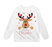 Générique Sweat-Shirt Fille col Rond Manches Longues Motif imprimé Polaire Douce vêtement décontracté Mode Vacances Confortable Loisirs Quotidien (White, 4-5 Years)