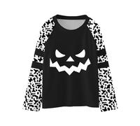 Générique Sweat-Shirt Fille Imprimé Fantôme Halloween Pull Kawaii Oversize Sweat À Manches Longues avec Et Col Rond Vintage Vêtements Enfants Mode Loisirs École Quotidien,8-9 Ans
