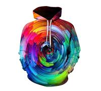 Générique Sweat-Shirt Homme - Automne et Hiver Nouvelle personnalité Mode Rue Tendance Sport Arc-en- Parc imprimé Hommes et Femmes Sweat à Capuche à Capuche (Red L)