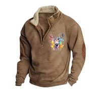 Générique Sweat-Shirt Homme Manches Longues Décontracté Respirant Léger Sweat à Capuche Absent Sportif Confortable Tendance Mode Urbaine (Khaki, XL)