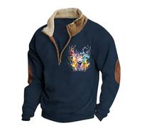 Générique Sweat-Shirt Homme Manches Longues Décontracté Respirant Léger Sweat à Capuche Absent Sportif Confortable Tendance Mode Urbaine (Navy, L)