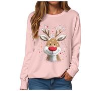 Générique Sweat-Shirt Polyvalent de Noël pour Femme - Pull Chaud et Confortable pour Les Sorties Hivernales - Design Festif Moderne - Idéal pour Les Célébrations, Le Travail et Les Week-Ends (S)