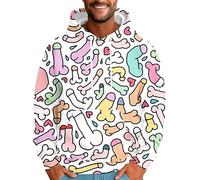 Générique Sweat-Shirt pour Homme Vintage Art Classic Paintings Stylish Design Sweatshirt Sweat Homme A Capuche Noir Pull À Col Rond Maillot De Survêtement Grande Taille Bleu (Blanc3,L)