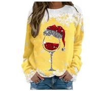 Générique Sweat Shirt sans Capuche Femme Pull Polaire Femme Hiver Chaud Chic Flocage Velours Look Chic Et Confortable Sweat Shirt De Noël pour Soirée Festive Tenue Vacances Confort