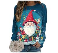 Générique Sweat Shirt sans Capuche Femme Pull Polaire Femme Hiver Chaud Chic Flocage Velours Look Chic Et Confortable Sweat Shirt De Noël pour Soirée Festive Tenue Vacances Confort