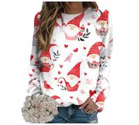 Générique Sweat Shirt sans Capuche Femme Pull Polaire Femme Hiver Chaud Chic Flocage Velours Look Chic Et Confortable Sweat Shirt De Noël pour Soirée Festive Tenue Vacances Confort