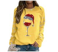 Générique Sweat Shirt sans Capuche Femme Pull Polaire Femme Hiver Chaud Chic Flocage Velours Look Chic Et Confortable Sweat Shirt De Noël pour Soirée Festive Tenue Vacances Confort