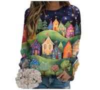 Générique Sweat Shirt sans Capuche Femme Pull Polaire Femme Hiver Chaud Chic Flocage Velours Look Chic Et Confortable Sweat Shirt De Noël pour Soirée Festive Tenue Vacances Confort