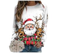 Générique Sweat Shirt sans Capuche Femme Pull Polaire Femme Hiver Chaud Chic Flocage Velours Look Chic Et Confortable Sweat Shirt De Noël pour Soirée Festive Tenue Vacances Confort