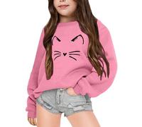 Générique Sweat-Shirt/Sweater Enfant Unisexe Coton Manches Longues Col Rond Vêtements Sportswear Jumper Pullover imprimé Lettres, Automne et Hiver T Shirt Manche mi Longue Enfant Fille