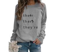 Générique Sweat-Shirts de Grammaire Amusants pour Femmes avec Inscription « There You're Their Letter Print Graphic » pour Professeur d'anglais