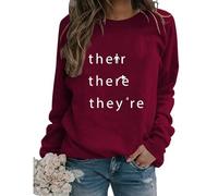 Générique Sweat-Shirts de Grammaire Amusants pour Femmes avec Inscription « There You're Their Letter Print Graphic » pour Professeur d'anglais
