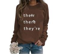 Générique Sweat-Shirts de Grammaire Amusants pour Femmes avec Inscription « There You're Their Letter Print Graphic » pour Professeur d'anglais