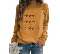 Générique Sweat-Shirts de Grammaire Amusants pour Femmes avec Inscription « There You're Their Letter Print Graphic » pour Professeur d'anglais