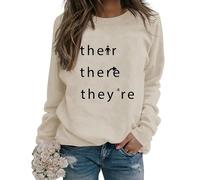Générique Sweat-Shirts de Grammaire Amusants pour Femmes avec Inscription « There You're Their Letter Print Graphic » pour Professeur d'anglais