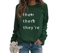 Générique Sweat-Shirts de Grammaire Amusants pour Femmes avec Inscription « There You're Their Letter Print Graphic » pour Professeur d'anglais