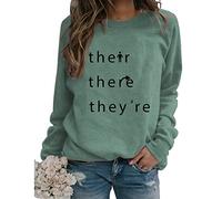 Générique Sweat-Shirts de Grammaire Amusants pour Femmes avec Inscription « There You're Their Letter Print Graphic » pour Professeur d'anglais