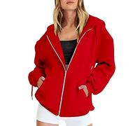 Générique Sweat Zippé Femme Grande Taille, Veste Legere Femme Chic Sweatshirt avec Poche Hoodie Décontracté Manteau Automne Manteaux Ample Veste Polyvalent Vêtements Oversize Survêtement Sweat