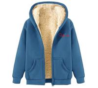Générique Sweat Zippé Femme Pull Polaire Mouton Imprimé Cœur Confort Douillet pour l'hiver Idéal pour Les Journées Froides et Les Moments de Tendresse(Navy, L)