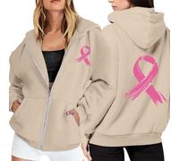 Générique Sweat Zippé Femme Veste Sport d'halloween Hoodie De Blousons Printemps Automne Cardigan Pulls, Gilets Et Sweats Ete Soutien Cancer Pull À Capuche Taille Plus Scolaire Manches Longues Kaki S