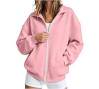 Générique Sweat zippé pour Femme Sweat-Shirt en Polaire Douce Confortable modèle Classique sans Capuche idéal Quotidien pour Femme Coupe Ample Manches Longues Respirante Parfaite pour fraîches
