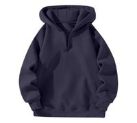 Générique Sweat Zippé Unisexe Pull Coupe Ample Style Street Confort pour Le Quotidien Parfait pour Les Sorties Urbaines et Les Soirées Décontractées(Navy, L)