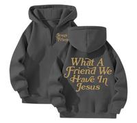 Générique Sweat Zippé Unisexe Pull Imprimé Lettrage Jésus Coupe Ample Confort pour Le Quotidien Parfait pour Les Rencontres Spirituelles et Les Sorties Décontractées(GY2, XL)