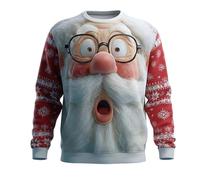 Générique Sweater de Noël Humoristique avec un Design Père Noël en Relief 3D Très Apprécié Pull de Fête pour Homme Tendance pour les Réunions de Célébration de Fin d'Année